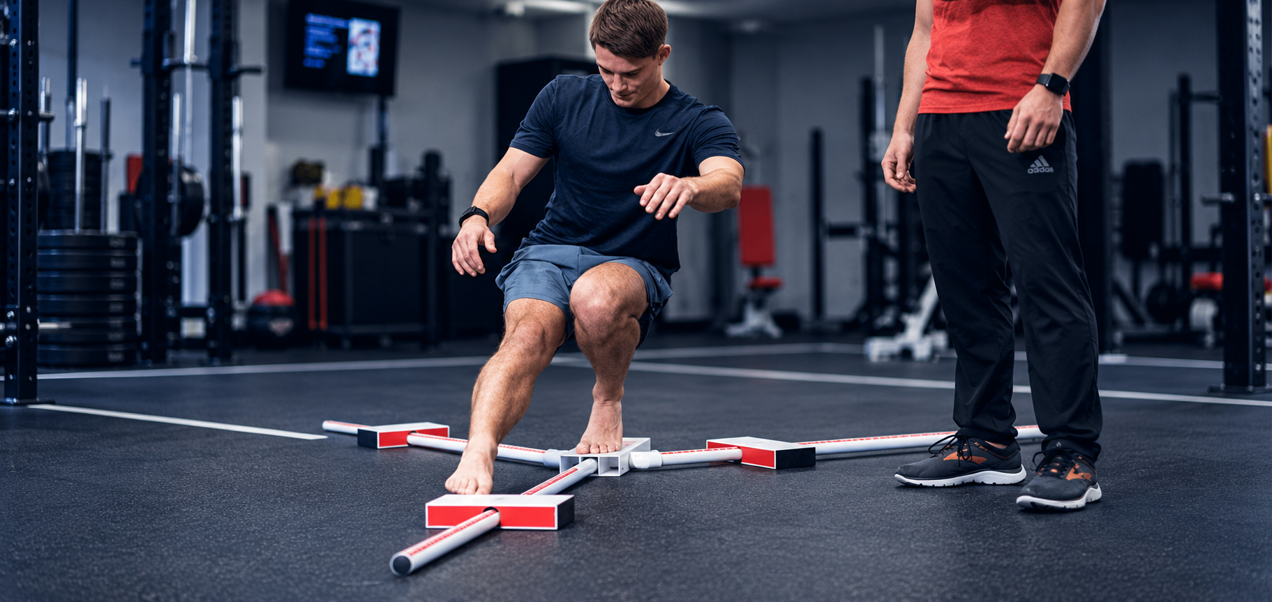 Athlete using Y Balance Kit